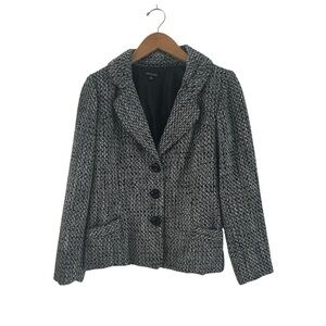 Notations Black, Gray and White Tweed Blazer Jacket sz M